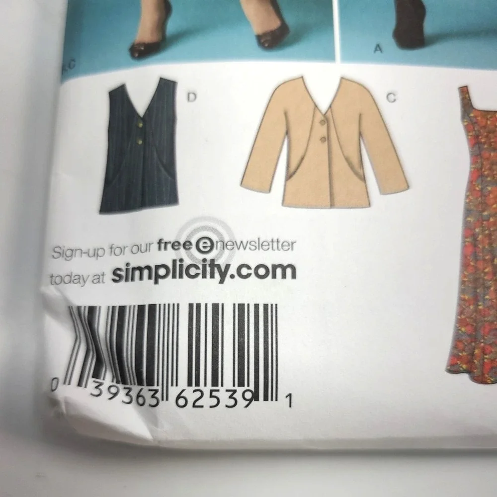 Simplicity 2539 Sz BB 20-28 Plus Sewing Pattern Factory Fold Uncut Business...‎